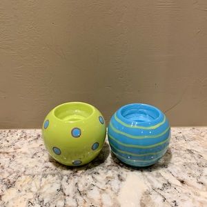 Berryware screwball candle holders blue/green